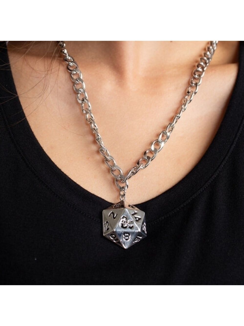 🎃 Dungeons & Dragons Heavy Chain with 3D Dice Charm Necklace